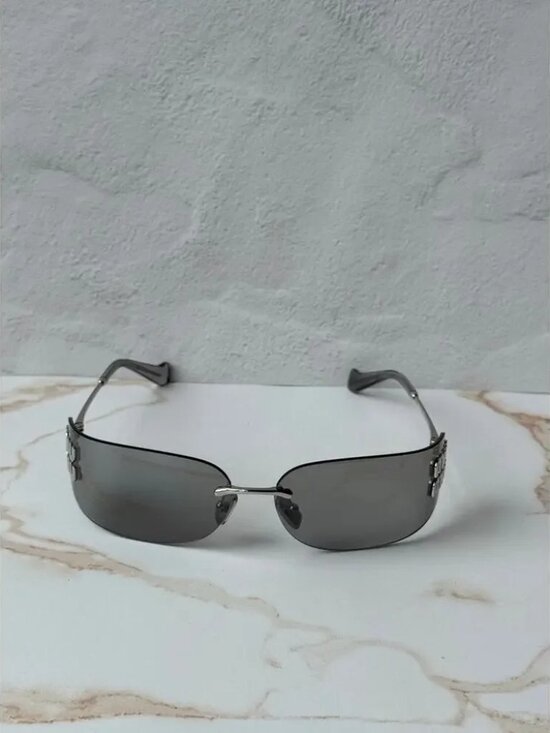 Report NEW Miu Miu MU A51S Mask Sunglasses in Silver Mirror